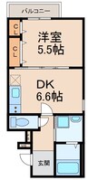 フジパレス和歌山木広ノース 1DKの間取り