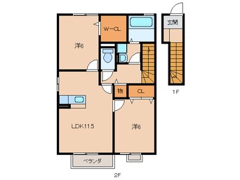 間取図 南海本線/紀ノ川駅 徒歩16分 2階 築19年