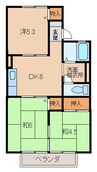 ホワイトハイツＫＯＹＡ 3DKの間取り