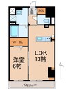 ワシンレジデンス 1LDKの間取り
