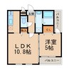 フジパレス黒田Ⅰ番館 1LDKの間取り