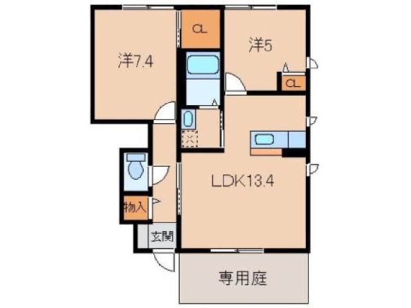 間取図 シャーメゾン紀水Ⅱ