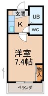 ドウエル７・２・１０ 1Kの間取り