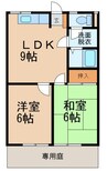 リブ直川 2LDKの間取り
