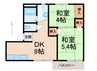 フォーブル松南 2DKの間取り