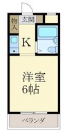 ソレール丸橋 1Kの間取り