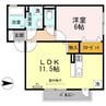 ブルーベリー荘 1LDKの間取り