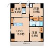 ワシンレジデンス 3LDKの間取り
