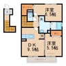 南海加太線/東松江駅 徒歩16分 2階 築13年 2DKの間取り