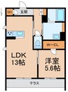 アリエス十三番丁 1LDKの間取り