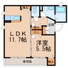 シャーメゾン砂山南 1LDKの間取り