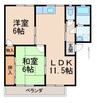 ラプラージュＫＩＮＯＳＨＩＴＡ 2LDKの間取り
