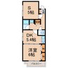 シャルマンフジ中之島弐番館 1DK+Sの間取り