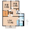 ラ・サルデーヌ 2LDKの間取り