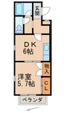 アバンテ・Ｕ 1DKの間取り