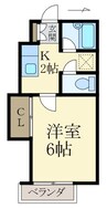 リブ直川Ⅱ 1Kの間取り