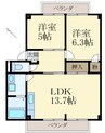 パセオ・光洋 2LDKの間取り