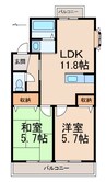 ラウンドヒル城山台 2LDKの間取り