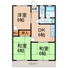 第二春日ハイツ 3DKの間取り