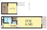 ロイヤルコート市小路 1Kの間取り