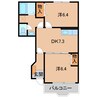 エクセルしらさぎ台ヒルズ 2DKの間取り