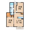 プロメナーデ名草 2LDKの間取り