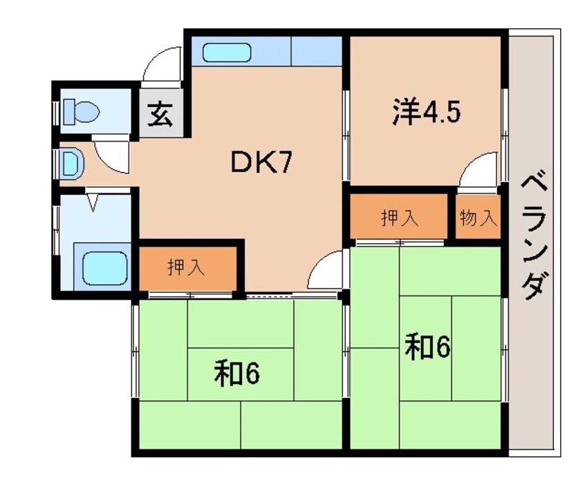 間取図 コーポかつらぎ