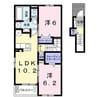 エルフォルクしらさぎ台 2LDKの間取り