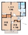 グリーンフル大淀 2LDKの間取り