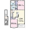 クラール有本 2LDKの間取り