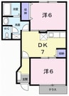 モンヴェルジェ 2DKの間取り
