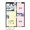 ハイツシャルマンリコB 2LDKの間取り