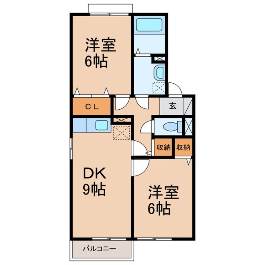 間取図 南海加太線/八幡前駅 徒歩7分 2階 築22年