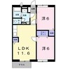 ハイツシャルマンリコＡ 2LDKの間取り