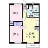 ハイツシャルマンリコA 2LDKの間取り
