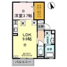 D-room毛見 1LDKの間取り