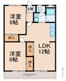 レジデンス粟 2LDKの間取り