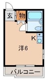 ブルースカイⅡ 1Rの間取り