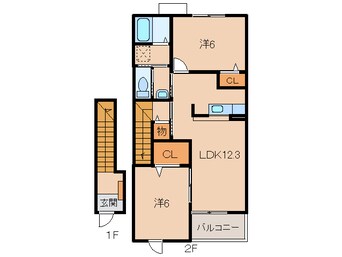 間取図 南海本線/紀ノ川駅 徒歩14分 2階 築17年