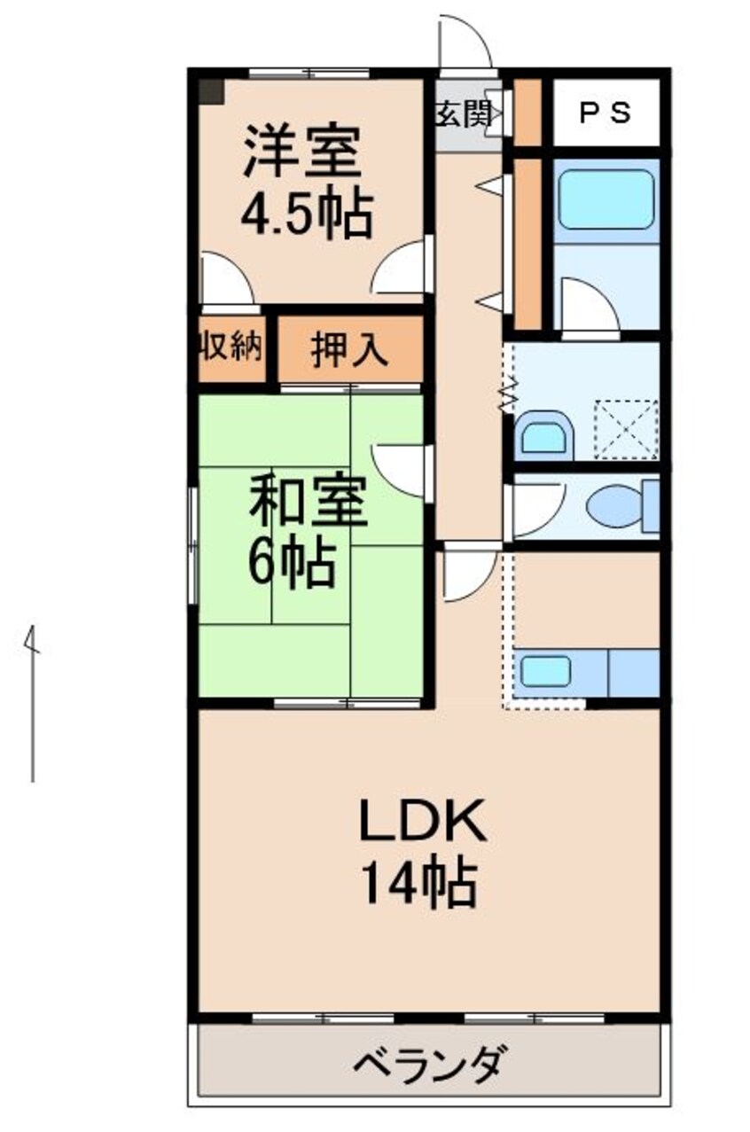 間取図 サンマリン田中コーポ