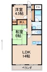 サンマリン田中コーポ 2LDKの間取り