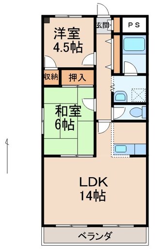 間取図 サンマリン田中コーポ