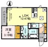 D-room東公園 1LDKの間取り