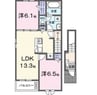 カルムメゾンⅠ 2LDKの間取り