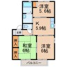 南海加太線/東松江駅 徒歩20分 2階 築21年 3Kの間取り