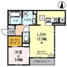 D-room東公園 1LDKの間取り