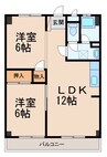 第二春日ハイツ 2LDKの間取り