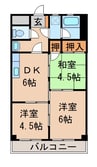 ヤマイチＰＬＡＺＡ東松江 3DKの間取り