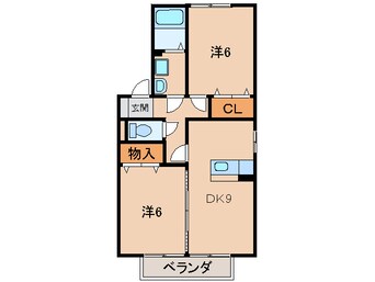 間取図 阪和線・羽衣線/六十谷駅 バス10分楠見行者前下車:停歩4分 2階 築17年