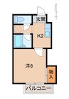 フラット貴志Ⅱ 1Kの間取り